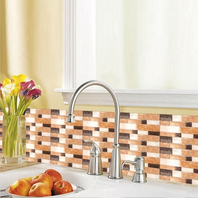 Mosaic Wall & Floor PVC Tile Marble Waterproof SKU# MOS0005